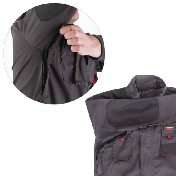 Куртка робоча, 80% поліестер / 20% бавовна, щільність 260 г/м², XL INTERTOOL SP-3004 Куртка робоча, 80% поліестер / 20% бавовна, щільність 260 г/м², XL INTERTOOL SP-3004
