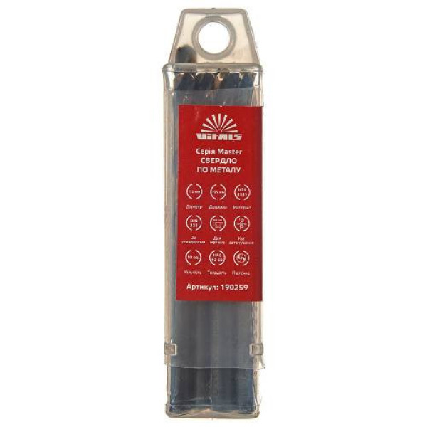 Свердло по металу HSS 4341 7.5 (10 од.) Vitals Master Свердло по металу HSS 4341 7.5 (10 од.) Vitals Master