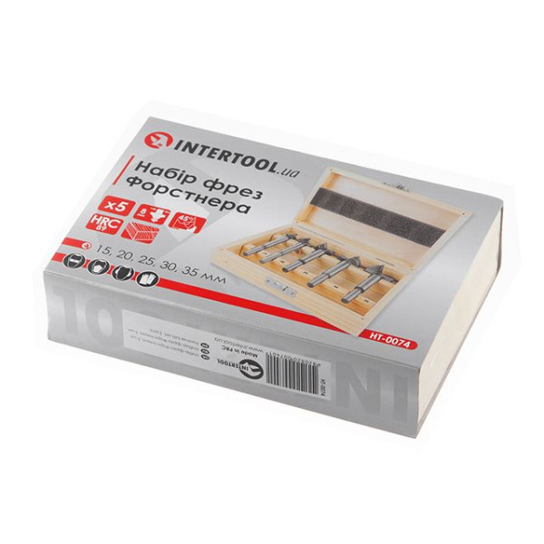 Набор фрез Форстнера, 5 ед. INTERTOOL HT-0074 Набор фрез Форстнера, 5 ед. INTERTOOL HT-0074
