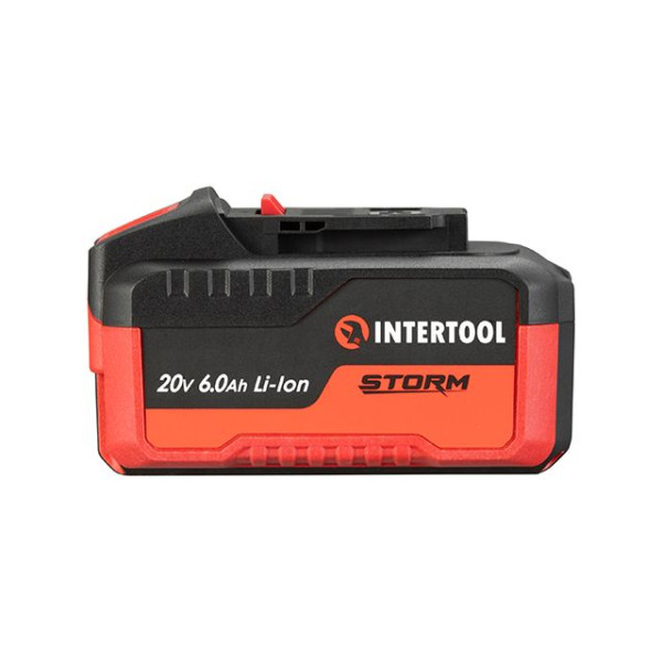 Акумулятор, 20 В, Li-Ion, 6,0 Аг, індикатор рівня заряду INTERTOOL WT-0342 Акумулятор, 20 В, Li-Ion, 6,0 Аг, індикатор рівня заряду INTERTOOL WT-0342