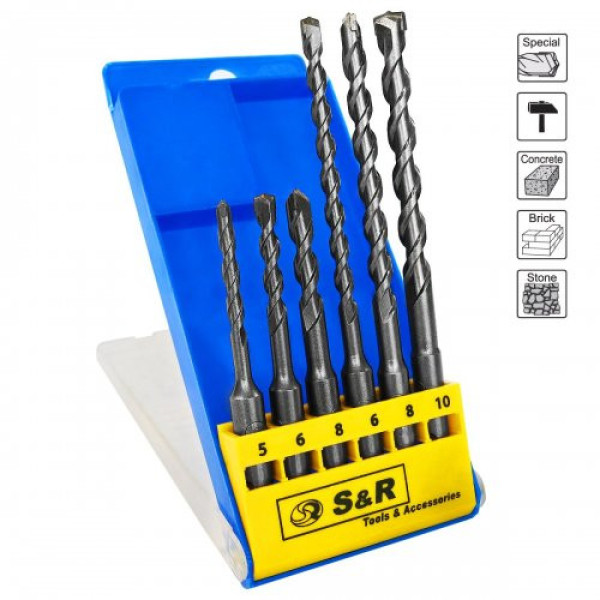 Набір бурів S & R Meister SDS-plus 6 шт. Набір бурів S & R Meister SDS-plus 6 шт.