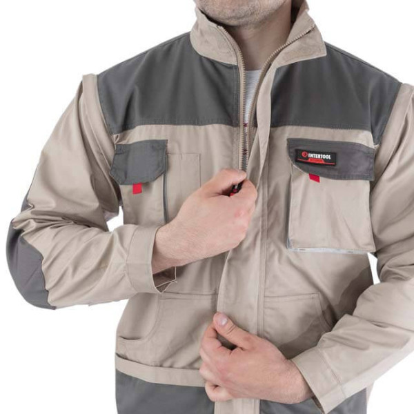 Куртка робоча 2 в 1, 100% бавовна, щільність 180 г/м², XXL INTERTOOL SP-3035 Куртка робоча 2 в 1, 100% бавовна, щільність 180 г/м², XXL INTERTOOL SP-3035