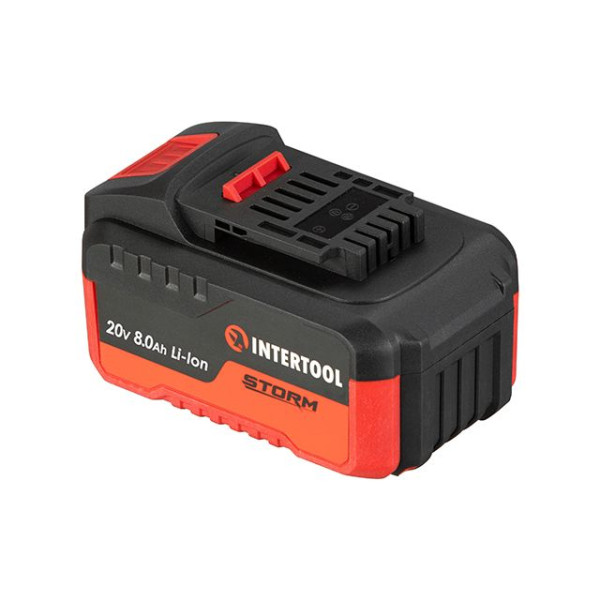 Акумулятор, 20 В, Li-Ion, 8,0 Аг, індикатор рівня заряду INTERTOOL WT-0343 Акумулятор, 20 В, Li-Ion, 8,0 Аг, індикатор рівня заряду INTERTOOL WT-0343