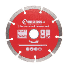 Диск відрізний сегментний алмазний, 125 мм, 22-24%, 12200 об/хв INTERTOOL CT-1007