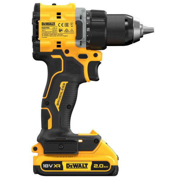 Дриль-шуруповерт акумуляторний безщітковий DeWALT DCD794D2T Дриль-шуруповерт акумуляторний безщітковий DeWALT DCD794D2T
