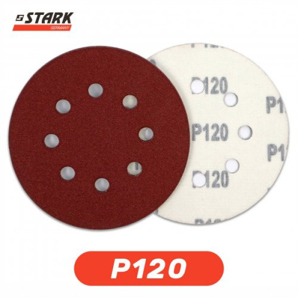 Папір шліфувальний Stark D125 мм 8 отворів з. 120 5 шт.