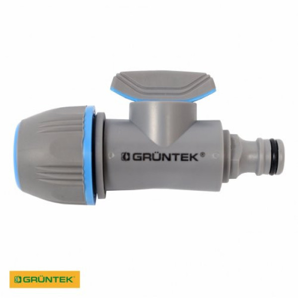 Адаптер із краном для шлангів GRUNTEK універсальний 1/2"-5/8"-3/4" Адаптер із краном для шлангів GRUNTEK універсальний 1/2"-5/8"-3/4"