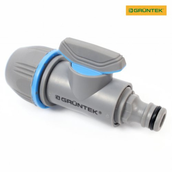Адаптер із краном для шлангів GRUNTEK універсальний 1/2"-5/8"-3/4" Адаптер із краном для шлангів GRUNTEK універсальний 1/2"-5/8"-3/4"