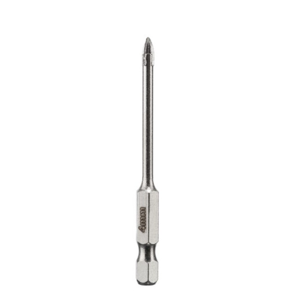 Свердло по склу та кераміці, 4 мм, HEX 1/4" INTERTOOL SD-0284 Свердло по склу та кераміці, 4 мм, HEX 1/4" INTERTOOL SD-0284
