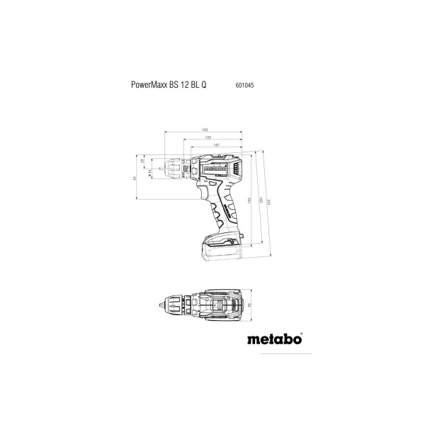Акумуляторний дриль-шурупокрут Metabo PowerMaxx BS 12 BL Q Pro (601045920) Акумуляторний дриль-шурупокрут Metabo PowerMaxx BS 12 BL Q Pro (601045920)