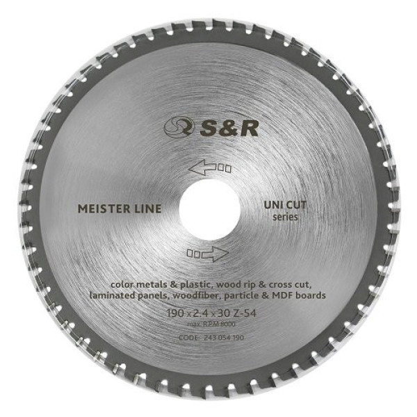 Диск пиляльний S & R Meister UniCut 190x30x2,4 мм Диск пиляльний S & R Meister UniCut 190x30x2,4 мм
