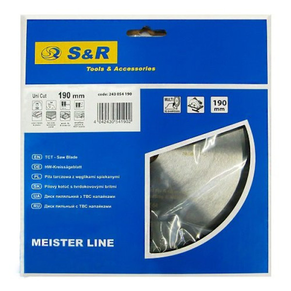Диск пиляльний S & R Meister UniCut 190x30x2,4 мм Диск пиляльний S & R Meister UniCut 190x30x2,4 мм