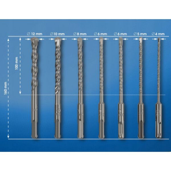Набір бурів S&R Meister sds-plus 7 шт у тубусі Набір бурів S&R Meister sds-plus 7 шт у тубусі