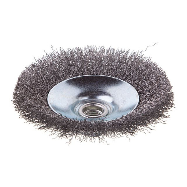 Щітка конусна, 115 мм, M14, кручений дріт, для КШМ, 12500 об/хв INTERTOOL BT-5115