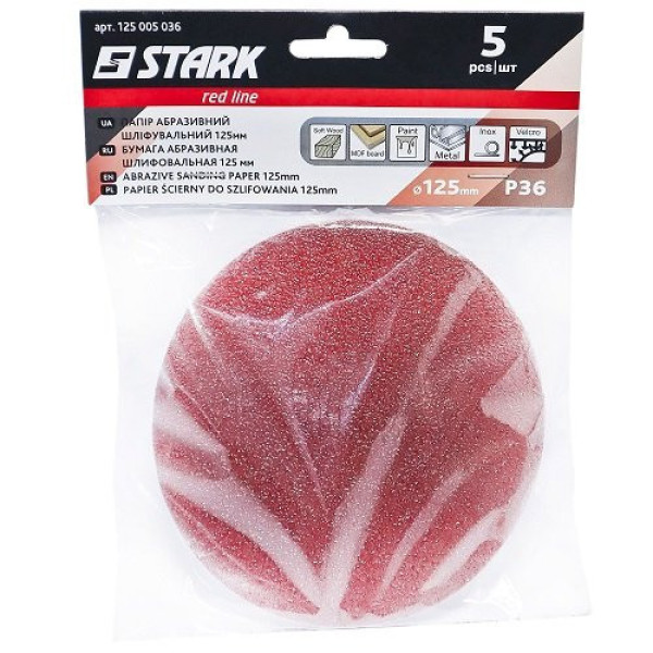 Папір шліфувальний Stark D125 мм з. 40 5 шт. Папір шліфувальний Stark D125 мм з. 40 5 шт.