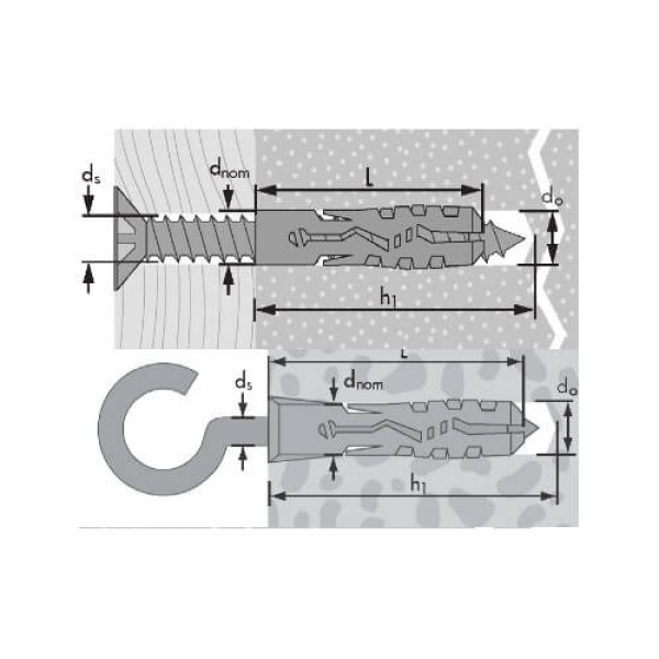 Дюбель нейлоновий MNK 12x60 Mungo 1041250 Дюбель нейлоновий MNK 12x60 Mungo 1041250