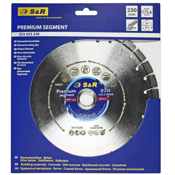 Диск алмазний S & R Premium Segment 230х22,2 мм Диск алмазний S & R Premium Segment 230х22,2 мм