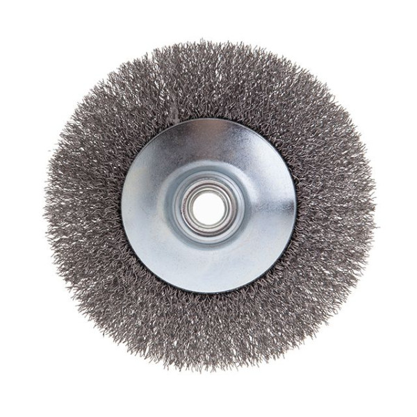 Щітка конусна, 125 мм, M14, кручений дріт, для КШМ, 6500 об/хв INTERTOOL BT-5125 Щітка конусна, 125 мм, M14, кручений дріт, для КШМ, 6500 об/хв INTERTOOL BT-5125