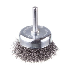Щітка чашкова, 50 мм, 1/4", кручений дріт, для дриля, 4500 об/хв INTERTOOL BT-9050