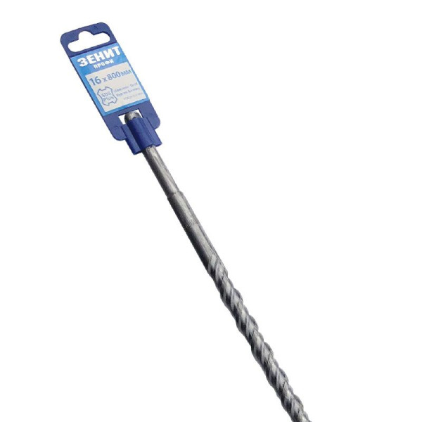 Бур SDS-Plus 16×800 мм, спіраль 4S Зенит Профи Бур SDS-Plus 16×800 мм, спіраль 4S Зенит Профи