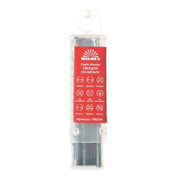 Свердло по металу HSS 4341 3.0 (10 од.) Vitals Master Свердло по металу HSS 4341 3.0 (10 од.) Vitals Master