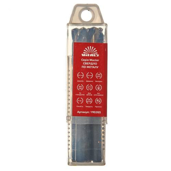 Свердло по металу HSS 4341 10.5 (5 од.) Vitals Master Свердло по металу HSS 4341 10.5 (5 од.) Vitals Master