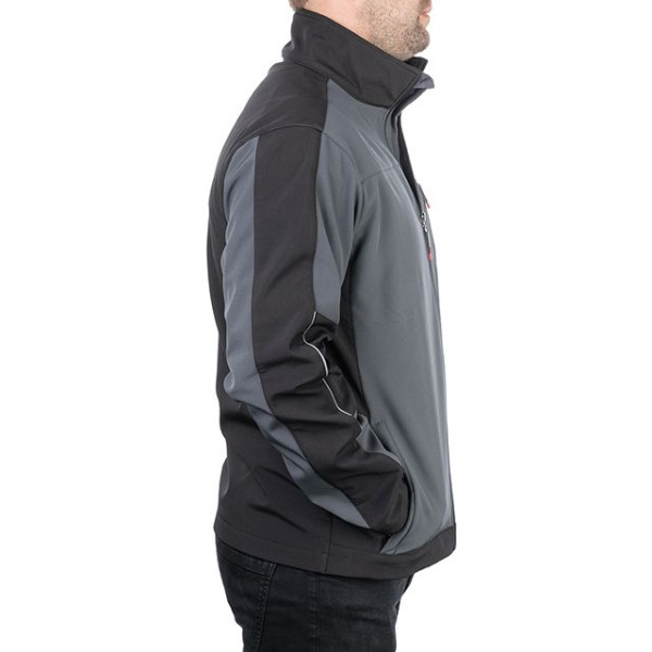 Куртка SOFTSHELL темно-сіро/чорна, тришарова, стрейч 300 GSM 100D, водо-/вітрозахист, 96% поліестер / 4% еластан, 3 кишені, XL INTERTOOL SP-3134 Куртка SOFTSHELL темно-сіро/чорна, тришарова, стрейч 300 GSM 100D, водо-/вітрозахист, 96% поліестер / 4% еластан, 3 кишені, XL INTERTOOL SP-3134