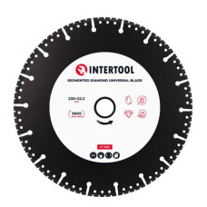 Диск універсальний сегментний алмазний, 230 мм, 16-18%, 6600 об/хв INTERTOOL CT-1012