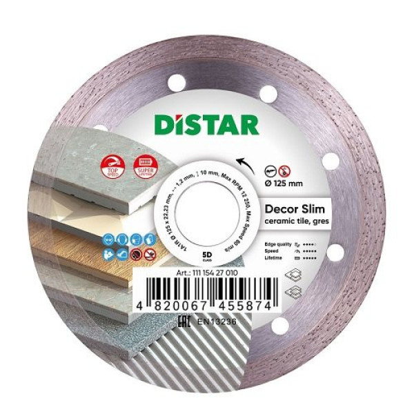Диск алмазний відрізний Di-Star Decor Slim 125x22.2