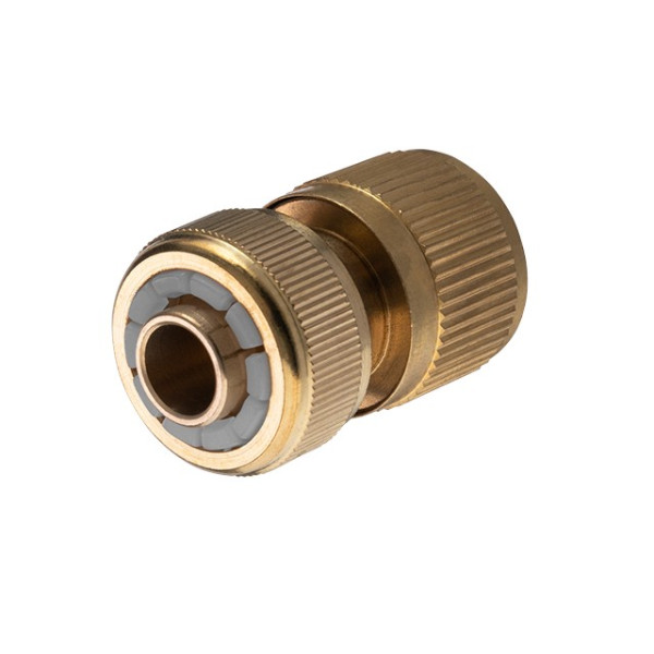 Конектор латунний з аквастопом 1/2" на шланг 1/2", STORM INTERTOOL GE-1219 Конектор латунний з аквастопом 1/2" на шланг 1/2", STORM INTERTOOL GE-1219