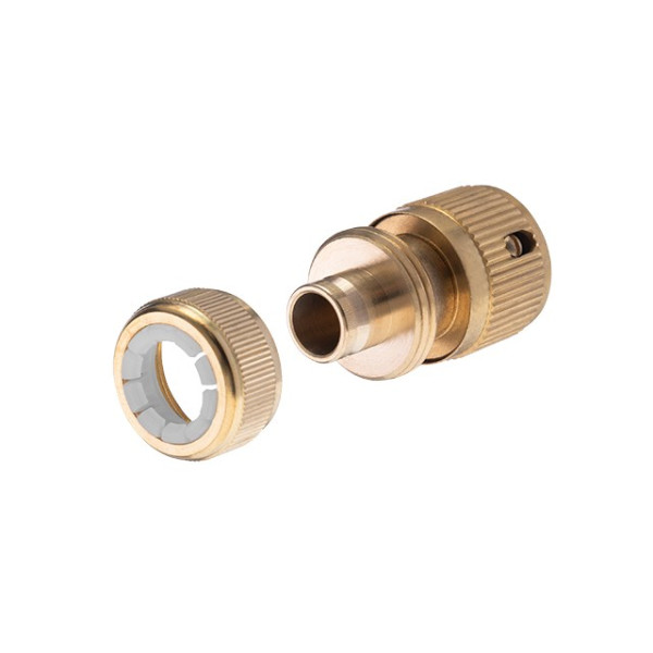 Конектор латунний з аквастопом 1/2" на шланг 1/2", STORM INTERTOOL GE-1219 Конектор латунний з аквастопом 1/2" на шланг 1/2", STORM INTERTOOL GE-1219