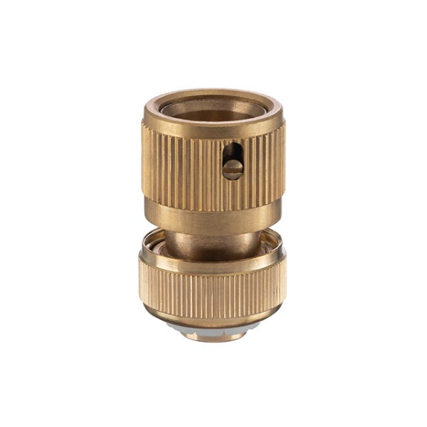 Конектор латунний з аквастопом 1/2" на шланг 1/2", STORM INTERTOOL GE-1219 Конектор латунний з аквастопом 1/2" на шланг 1/2", STORM INTERTOOL GE-1219