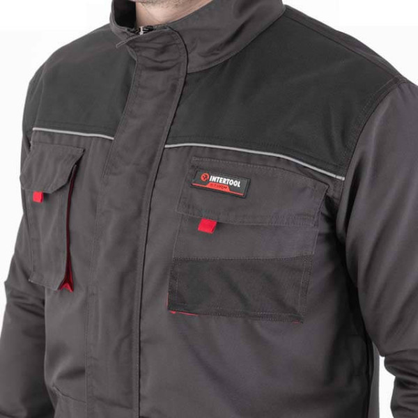 Куртка робоча, 80% поліестер / 20% бавовна, щільність 260 г/м², S INTERTOOL SP-3001 Куртка робоча, 80% поліестер / 20% бавовна, щільність 260 г/м², S INTERTOOL SP-3001