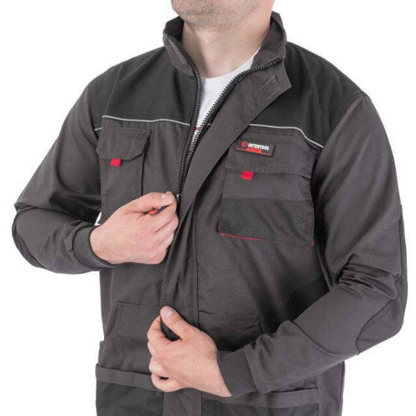 Куртка робоча, 80% поліестер / 20% бавовна, щільність 260 г/м², S INTERTOOL SP-3001 Куртка робоча, 80% поліестер / 20% бавовна, щільність 260 г/м², S INTERTOOL SP-3001
