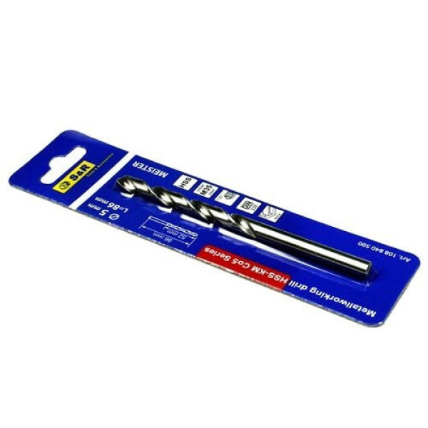 Свердло по металу S & R Meister KM HSS 5.0x52х86 мм Свердло по металу S & R Meister KM HSS 5.0x52х86 мм
