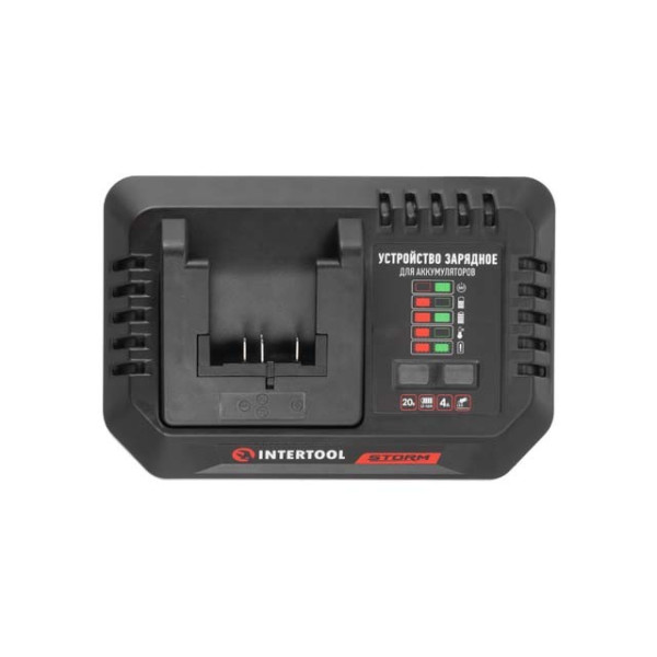 Пристрій зарядний для акумуляторів Li-ion 20 В, струм заряду 4,0 А INTERTOOL WT-0345 Пристрій зарядний для акумуляторів Li-ion 20 В, струм заряду 4,0 А INTERTOOL WT-0345