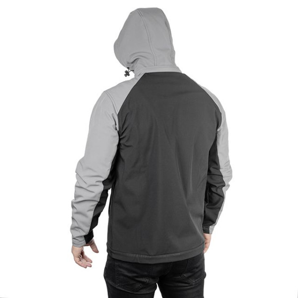 Куртка SOFTSHELL світло-сіро/чорна, з капюшоном, тришарова, стрейч 300 GSM 100D, водо-/вітрозахист, 96% поліестер / 4% еластан, 3 кишені, M INTERTOOL SP-3122 Куртка SOFTSHELL світло-сіро/чорна, з капюшоном, тришарова, стрейч 300 GSM 100D, водо-/вітрозахист, 96% поліестер / 4% еластан, 3 кишені, M INTERTOOL SP-3122