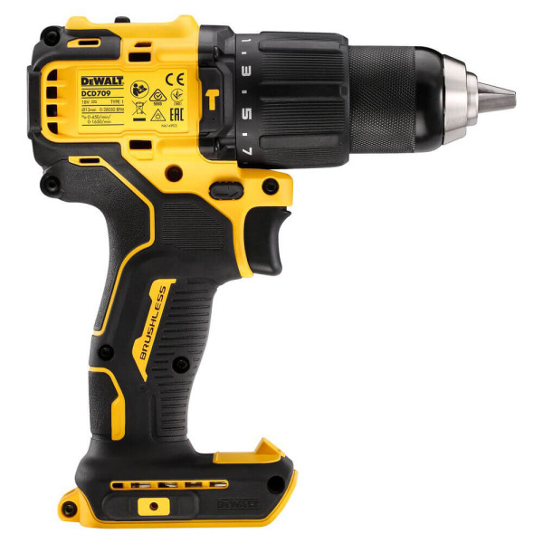 Дриль-шурупокрут акумуляторний безщітковий ударний DeWALT DCD709M2T Дриль-шурупокрут акумуляторний безщітковий ударний DeWALT DCD709M2T