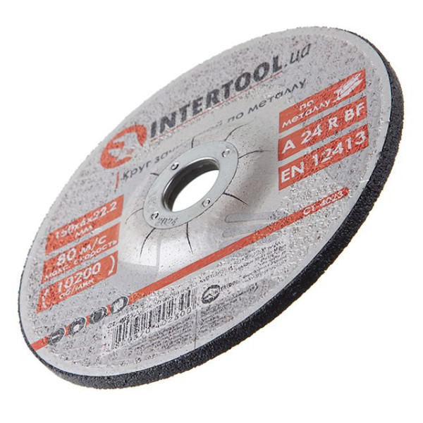 Диск зачистной по металлу 150*6*22.2 мм INTERTOOL CT-4023 Диск зачистной по металлу 150*6*22.2 мм INTERTOOL CT-4023