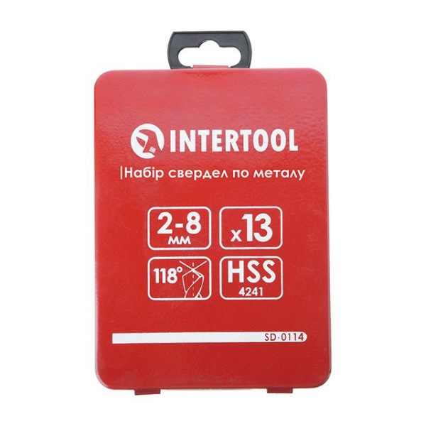 Набор сверл по металлу HSS, 13 шт. (2,0-8,0 мм), полированная сталь INTERTOOL SD-0114