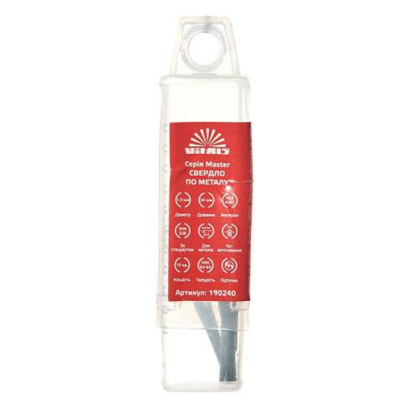 Свердло по металу HSS 4341 1.0 (10 од.) Vitals Master Свердло по металу HSS 4341 1.0 (10 од.) Vitals Master